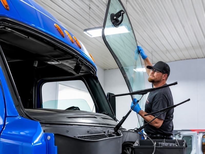 No-sag polyurethane adhesive application on large bus windshield