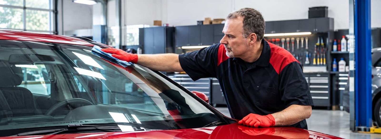 fast cure windshield adhesive application in automotive windshield replacement