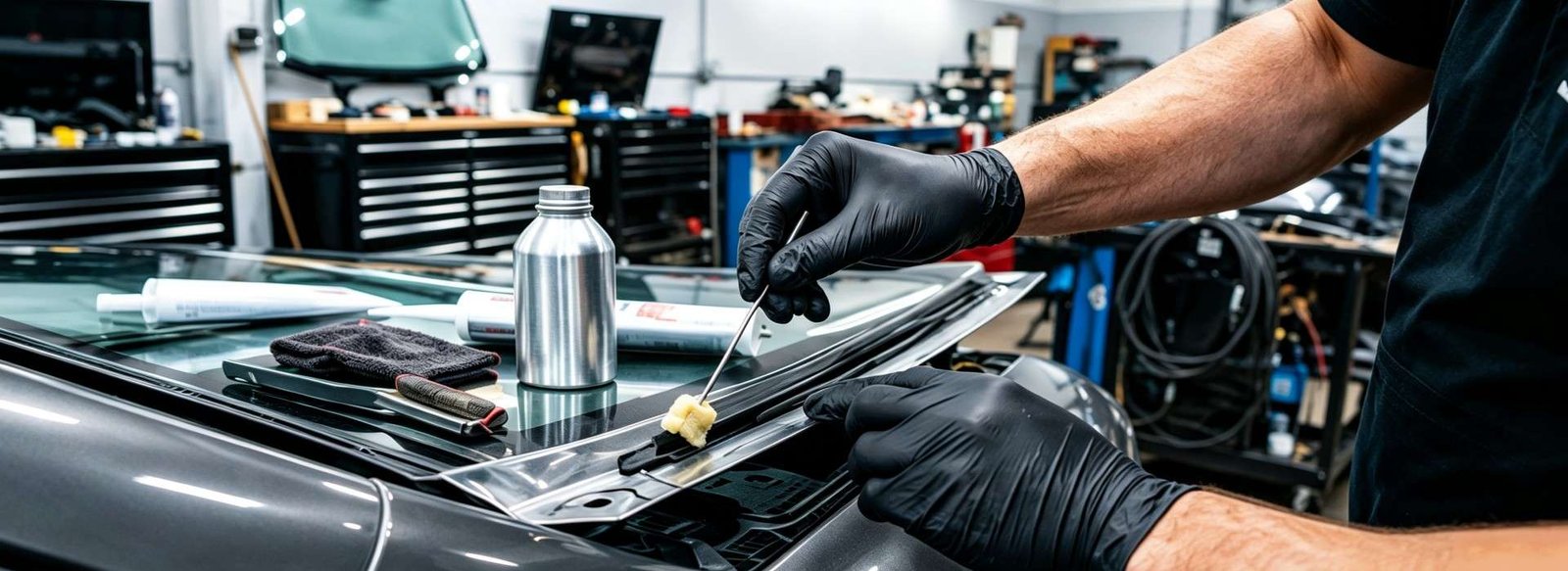 rust under windshield pinchweld application in automotive windshield replacement